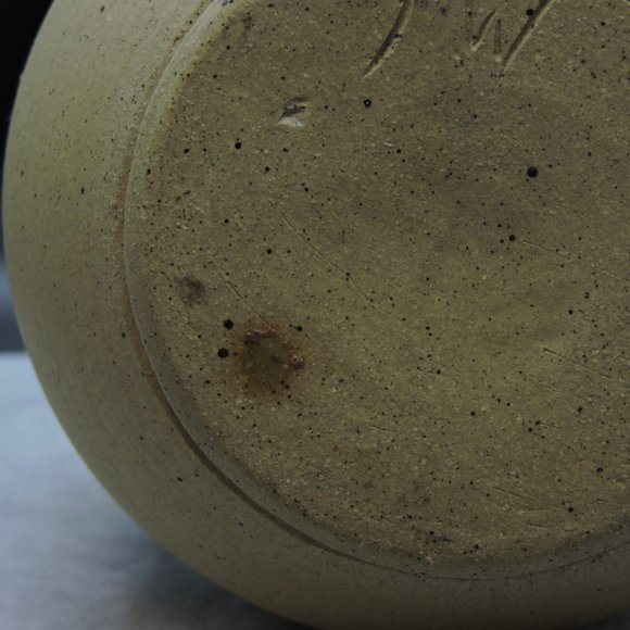 Stoneware Banded Glaze Magnolia Flower Vase Signed - Picture 12 of 15